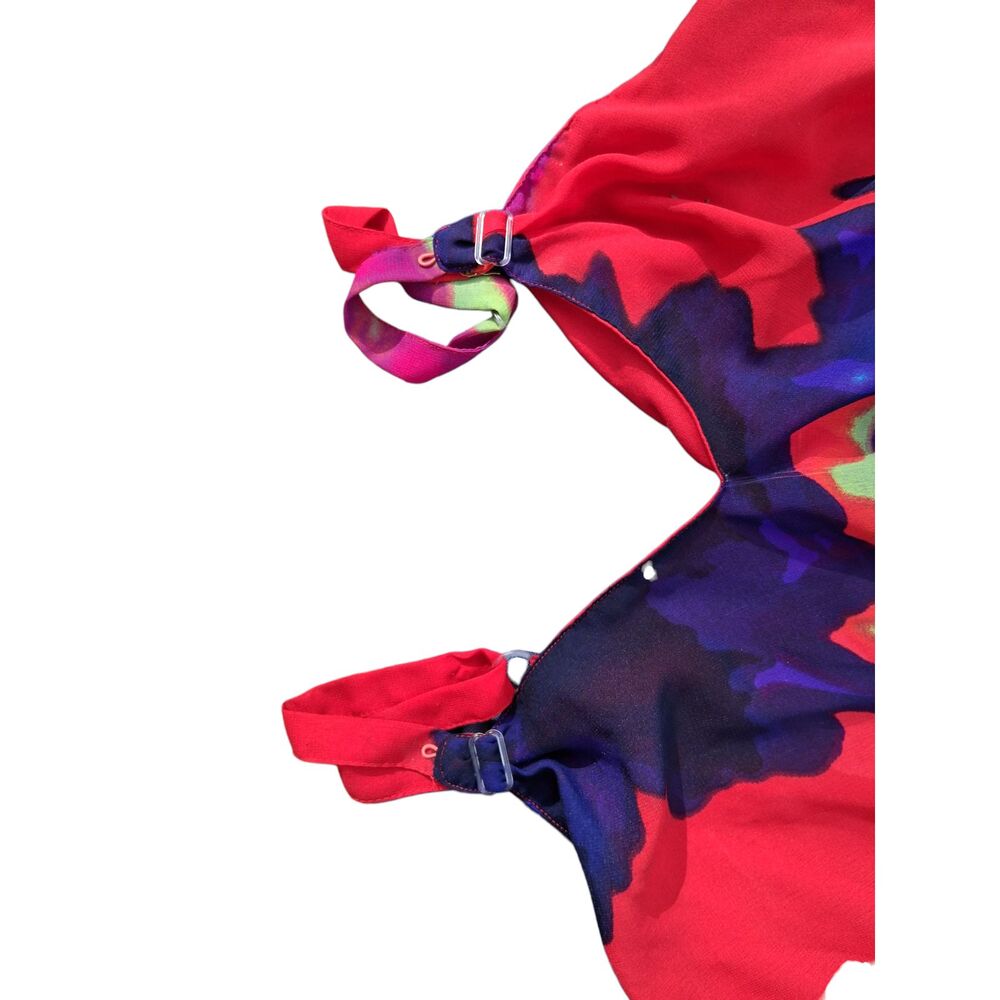 UNIQUE SPECTRUM Plus Size 3X Watercolor Abstract Drape Top - Summer, Festival - Picture 3 of 5